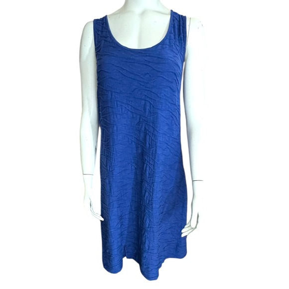 Horny Toad Samba Wave Tank Dress Women's XL Royal Blue Organic Cotton /Tencel - Picture 2 of 9